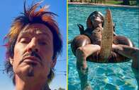 O baterista Tommy Lee, do Mötley Crüe, volta a chocar os fãs com foto de nudez no Twitter